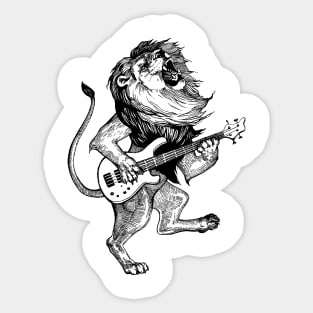 SEEMBO Lion Playing Guitar Musician Guitarist Music Fun Band Sticker